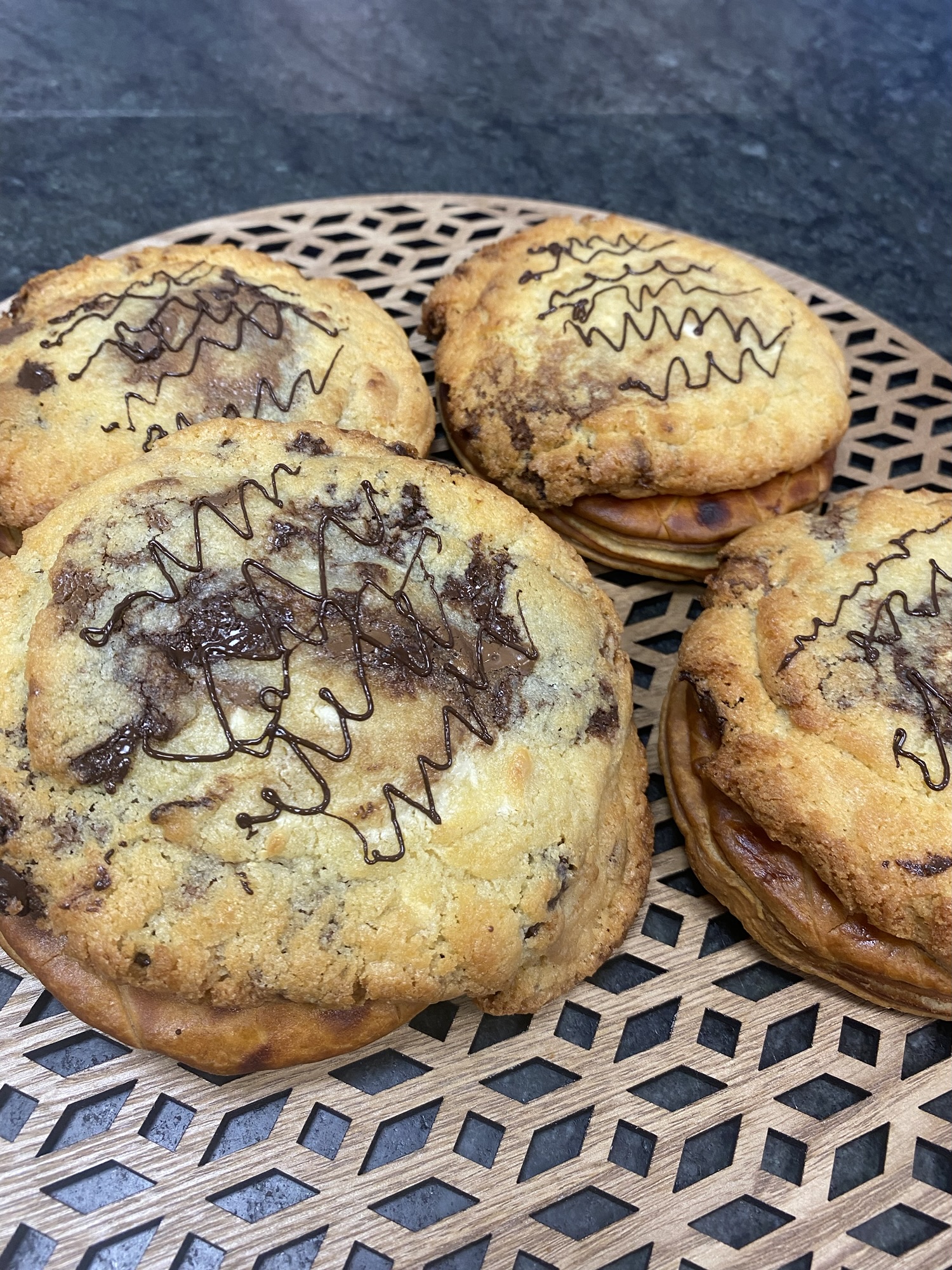 Galette  frangipane cookies trois chocolats